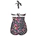 Cocoship Floral Polka Vintage High Waisted Bikini Swimsuits Swimwear(FBA)