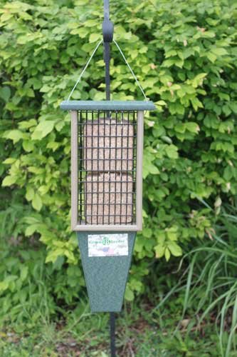Double Suet Bird Feeder Green Driftwood
