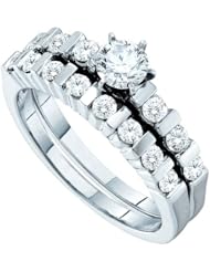 1.00CT DIAMOND 0.40CT CENTER ROUNDD BRIDAL SET
