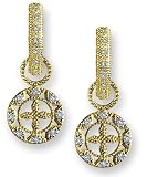 Circle Leaf Diamond Pave Earring Charms by Zasha Signature Jewelry