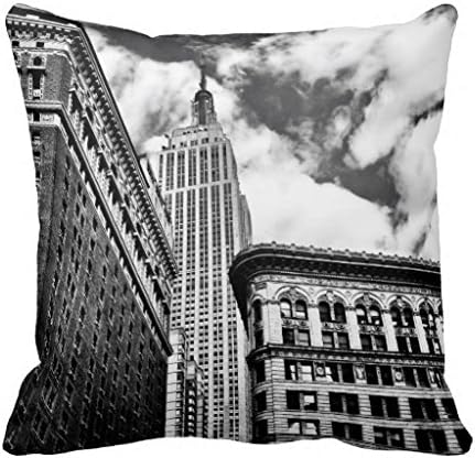Empire State Building and Skyscrapers Throw Pillow Case 18 x 18