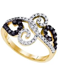 0.33 CTW BLACK DIAMOND FASHION RING