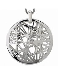 925 Sterling Silver High-Polish Finish Round Cut-Out Line Pendant