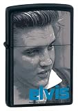 Zippo Lighter Elvis Blue, Black Matte