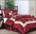 Nanshing Angela Queen 7-Piece Jacquard Comforter Set, Red