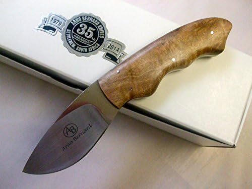 Arno Bernard Knives Raven Knife Maple Burl Handles Bohler N690 Blade 4108