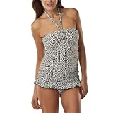 Mossimo® Black: Women's Brown/White Print One Piece Swimdress