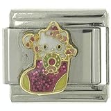 Ani Cat Hello Kitty Stocking Licensed Italian Charms Bracelet Link