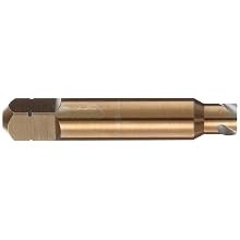 Dormer MTT-X E007/MTT-X E017 Powdered Metal Spiral Flute Threading Tap, Gold Oxide Finish, Round Shank With Square End, Modified Bottoming Chamfer