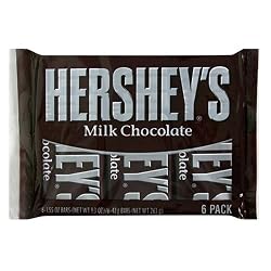 Hershey's Milk Chocolate Bars, 6-Count, 1.55-Ounce Bars (Pack of 4)