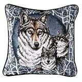 "Wolf Pack" Decorative Accent Throw Pillow 17" x 17"