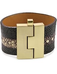 Leighelena "Jigsaw" Brown Multi-Spine Stingray Buckle Wide Bracelet