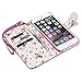 iPhone 6S Plus Case, Terrapin [Pink] [Floral Interior] Premium PU Leather Wallet Case with Card Slots Cash Compartment and Detachable Wrist Strap for iPhone 6 Plus / 6S Plus - Pink