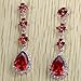 Yazilind Chandelier Silver Plated Flower Teardrop Cubic Zirconia CZ Flawless Long Dangle Earrings