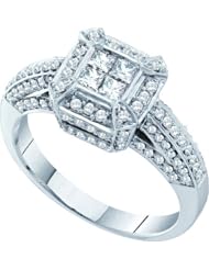 0.74CTW PRINCESS ROUND DIAMOND LADIES RING