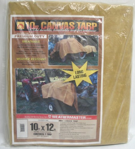Heavy-Duty 10-Oz. Single Filled Cotton Duck Canvas Tarp - Mustard-Tan, 10ft. x 12ft. Heavy-Duty 10-Oz. Single Filled Cotton Duck Canvas Tarp - Mustard-Tan, 10ft. x 12ft.