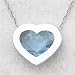 14K White Gold Blue Topaz Heart Pendant