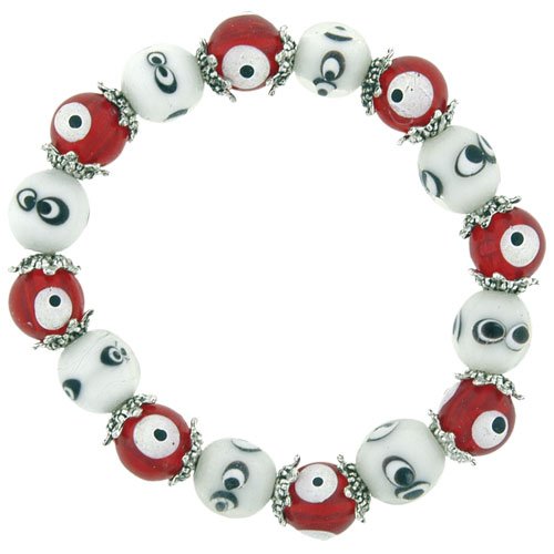 Red And White Evil Eye Bracelets