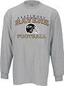 Baltimore Ravens -Grey- Stacked Helmet Long Sleeve T-Shirt
