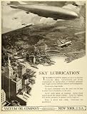 1919 Ad Vacuum Oil Lubrication Transatlantic Flight Gargoyle Mobil Oil Motor - Original Print Ad