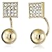Amazon Essentials Gold-Tone Pave Crystal Square Ball Front Back Drop Earrings, (previously Amazon Collection)
