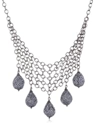 Deanna Hamro Atelier "Woven Mesh" Jet Hematite-Color Pave Necklace