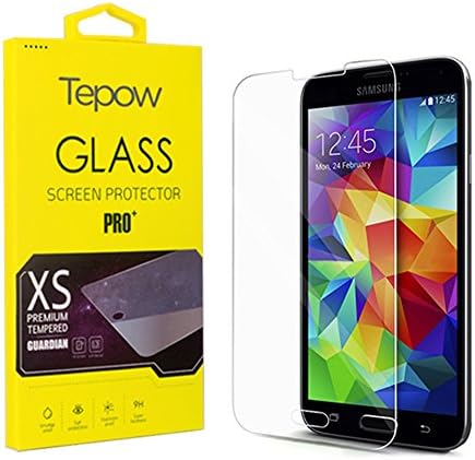 Tepow 9H Hardness HD Clarity Rounded Edges Anti-Scratch Tempered Glass Screen Protector for Samsung Galaxy S5