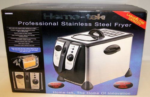 Professional Stainless Steel Fryer - Large 6 litre Capacity - Home-Tek