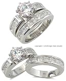 CZ Wedding Rings - Round & Princess Cut CZ Wedding Rings
