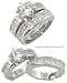 CZ Wedding Rings - Round & Princess Cut CZ Wedding Rings