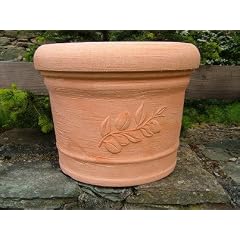 Pflanzk�bel Palermo 35 cm mit Girlande Terracotta Optik Kunststoff