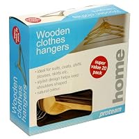 20pc Flat Wooden Hanger Set 