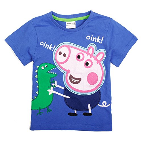 Peppa Pig Geroge with Dinasour T-shirt with Embroidery Boy Short Sleeve