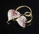 Gold-plated Heart Pin Brooch W/Swarovski Crystals, Vintage Heart Brooch, Jewelry Gift, Gift ideas