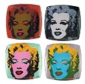 Precidio's Andy Warhol Marilyn Monroe #5744M92 Set of Four Assorted Melamine Square Salad Plates