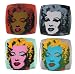 Precidio's Andy Warhol Marilyn Monroe #5744M92  Set of Four Assorted Melamine Square Salad Plates