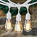 BrightechT- Ambience Pro Vintage Edition Outdoor Commercial String Lights with Nostalgic Edison Bulbs - 48 Feet String Light wit