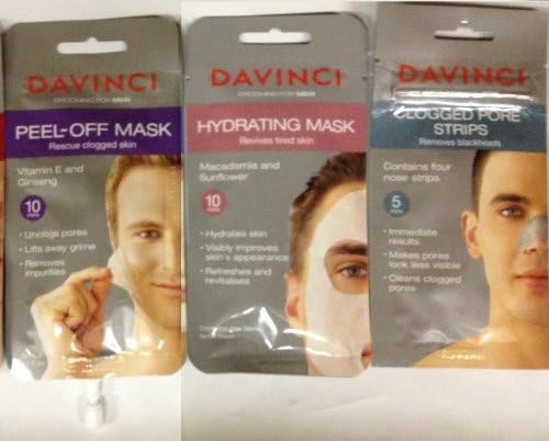 Combo Kit of Divinci Masks and Strips (5 Minute Clogged Pore Strips, 10 Min. Hydrating Masks, 10 Min. Peel off Masks)