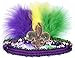 Myjoyday Mardi Gras Feather Headband Fleur Di Lis Headwear Sequin Headpiece for Women (Purple Yellow Green 2PCS)