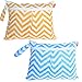 Damero 2Pack Waterproof Wet Bag, Reusable Wet Dry Bag Organizer for Travel, Beach, Diapers, Breast Pump Parts and Wet Swimsuits, Yellow Chevron+Blue Chevron