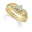 14K Yellow Gold Diamond Wedding Set - 0.42 Ct.