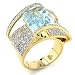 14K Radiant Cut Aquamarine & Diamond Ring