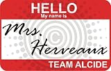 Hello My Name Is Mrs. Herveaux Vinyl Decal