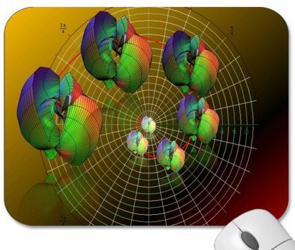 Mousepad - 9.25 x 7.75 Designer Mouse Pads - Engineering/Mathematics/Scientific: 3D Math Graphs (MPENMG-047)