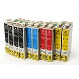 10 x kompatible XL Tintenpatronen mit Chip, kompatibel zu Epson,(4x schwarz T0711, 2x cyan T0712, 2x magenta T0713, 2x gelb T0714)von "SilverTrade"