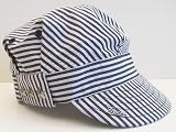 Gucci Navy & Ecru Cotton Military Hat, Unisex Cap