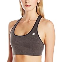 Champion Women's Absolute Sports Bra with SmoothTec Band, Gray Heather/Black, X-Small
