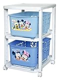 錦化成 【キャスター付き収納2段ラック】 ベビーミッキー ラック・バスケット
