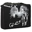 15.4 inch Caf&eacute; in Black Midnight Paris Laptop Notebook Padded Compartment Shoulder Messenger Bag