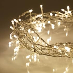 Fairy Lights, 100 Warm White LED, Clear Cable, Indoor Use